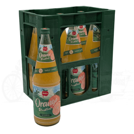 Wolfra Orange - Direktsaft 6 x 1,0l Glas